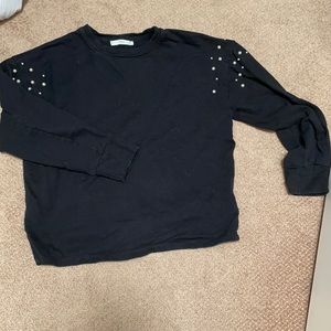 Mango black sweatshirt with beads detail